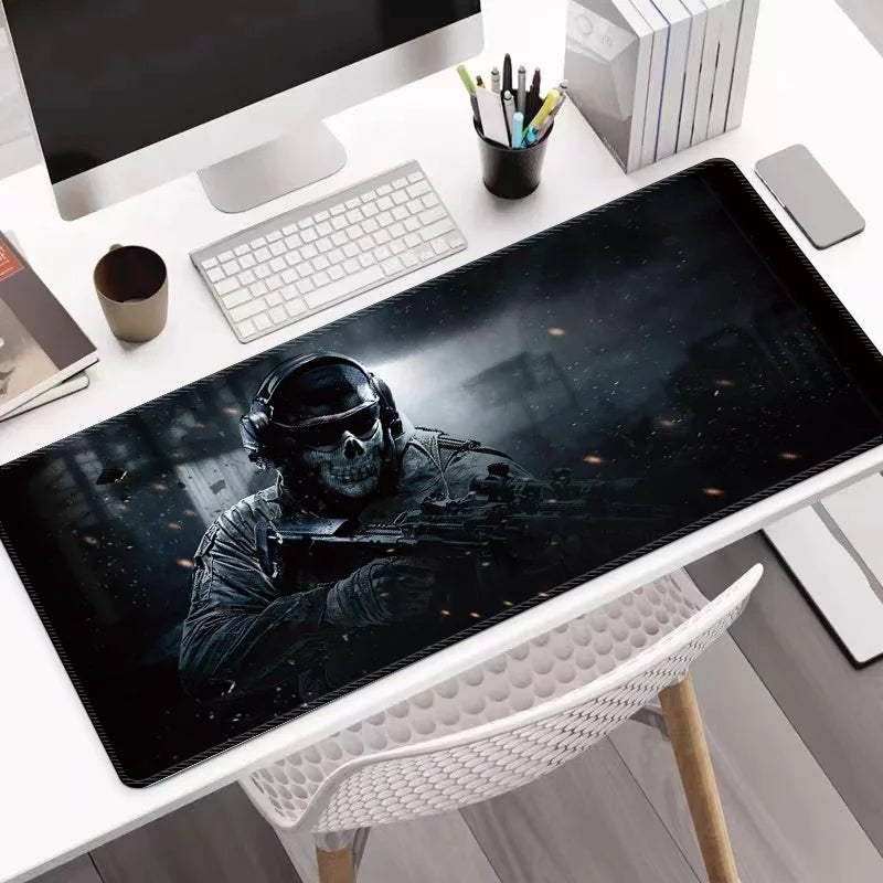 Skull soldier tactical space gaming desk mat