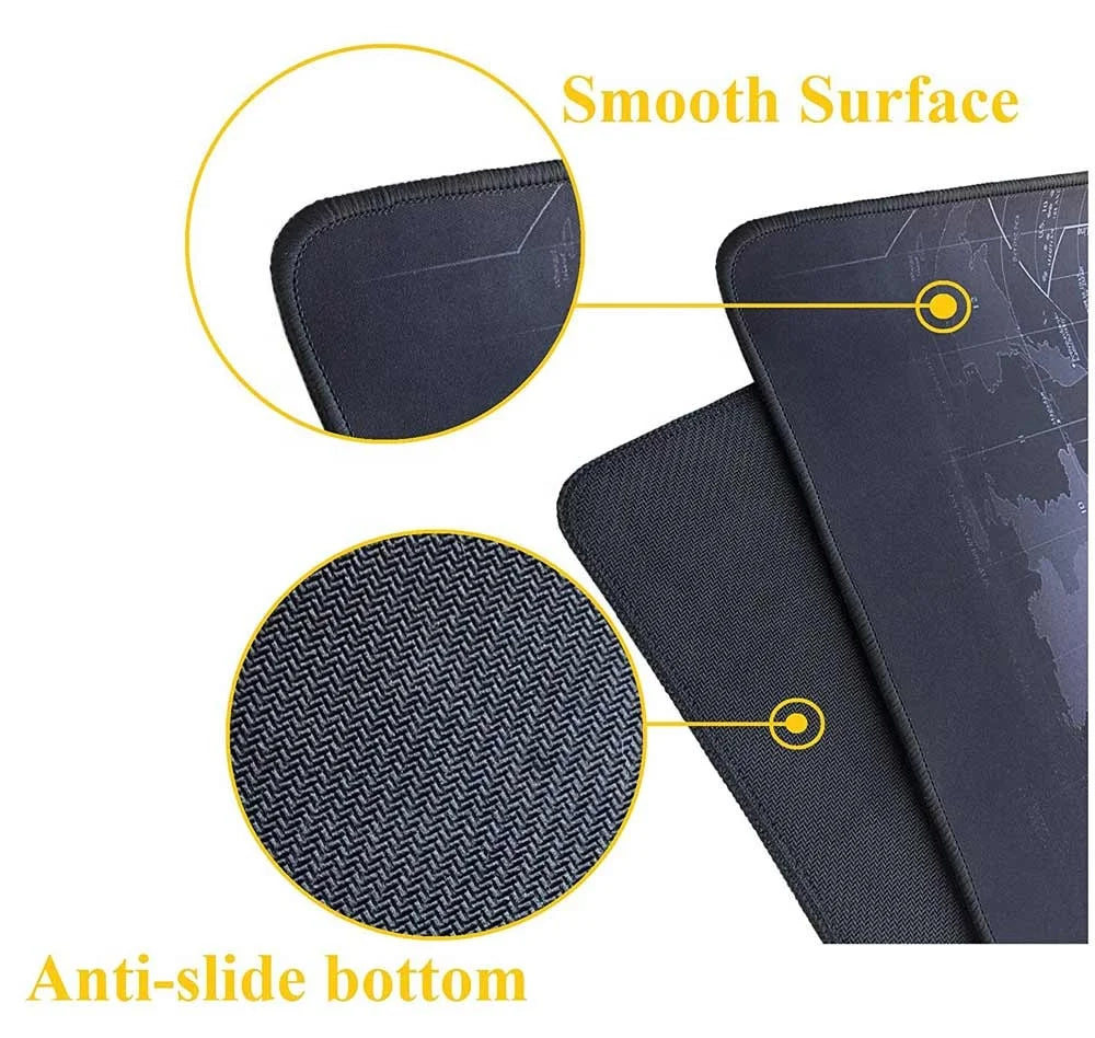 Large non-slip waterproof world map mouse pad desk mat