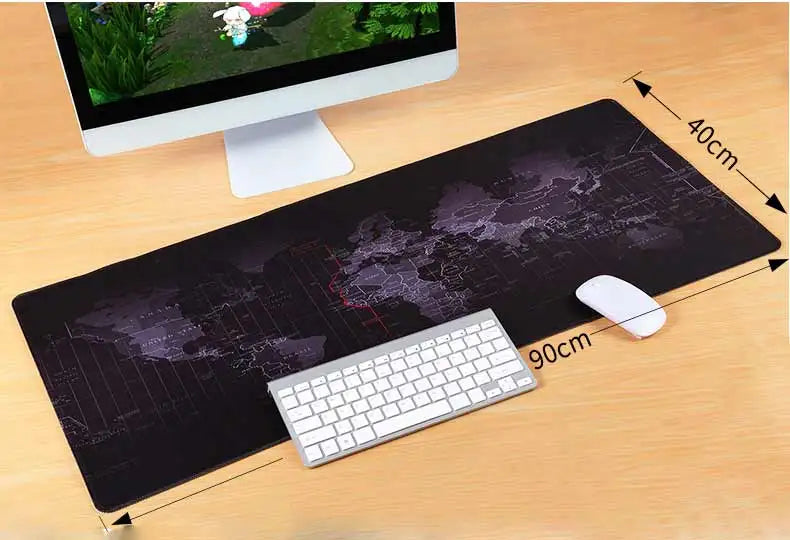 Large non-slip waterproof world map mouse pad desk mat