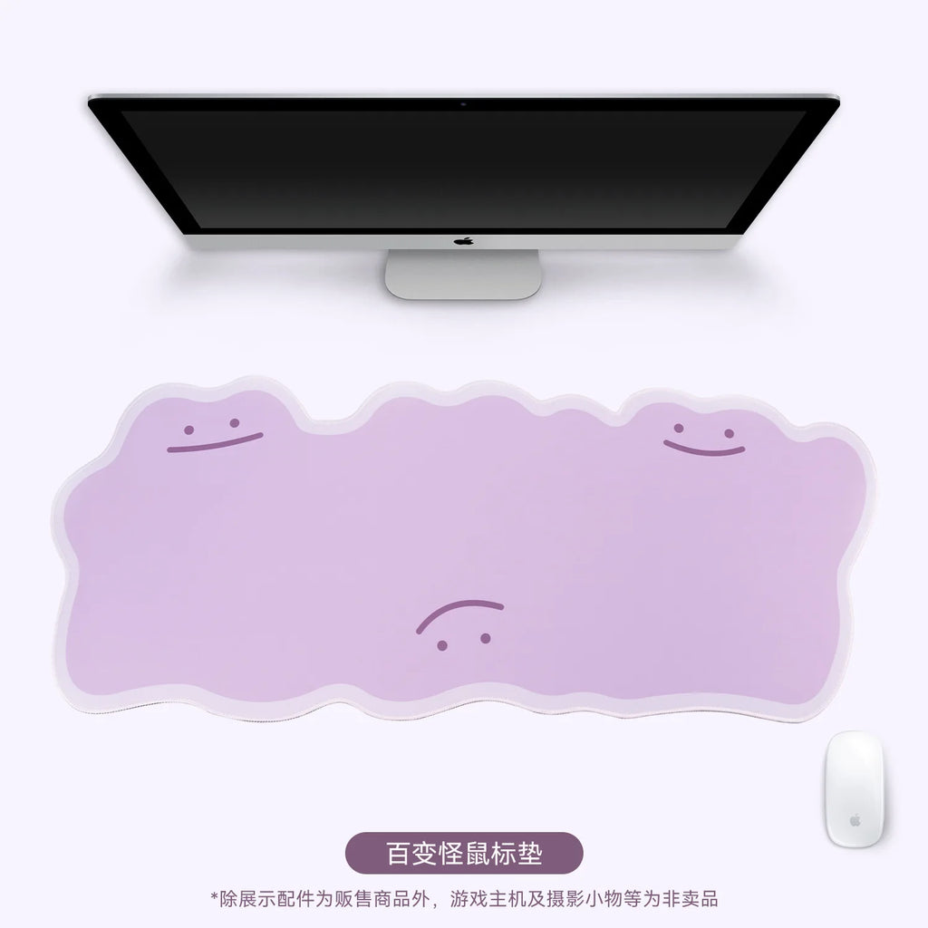 Oversized pink gaming mouse pad thick stitched edge desk mat