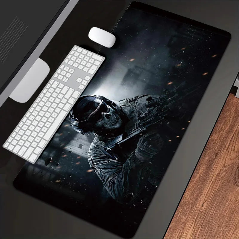 Skull soldier tactical space gaming desk mat