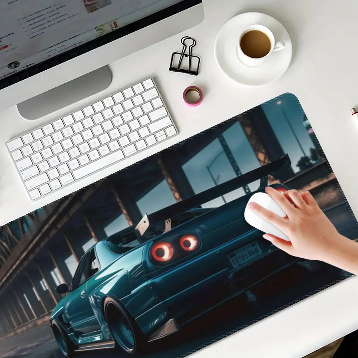 Custom JDM design natural rubber non-slip gaming mouse pad