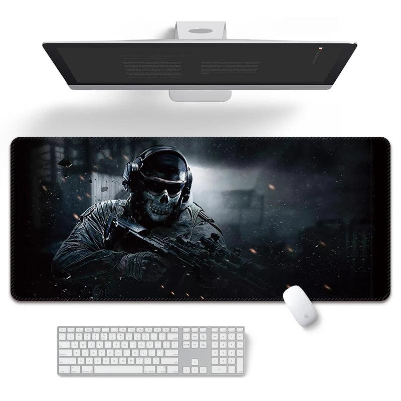 Skull soldier tactical space gaming desk mat