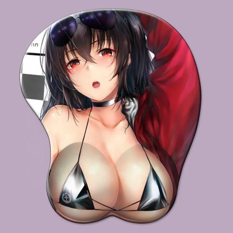 Cartoon anime girl 3D silicone wrist rest gaming mousepad