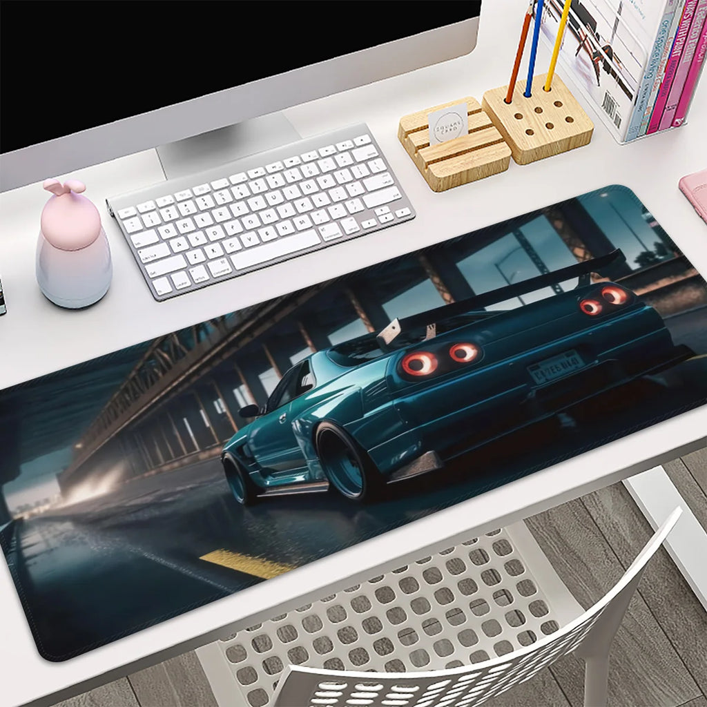 Custom JDM design natural rubber non-slip gaming mouse pad