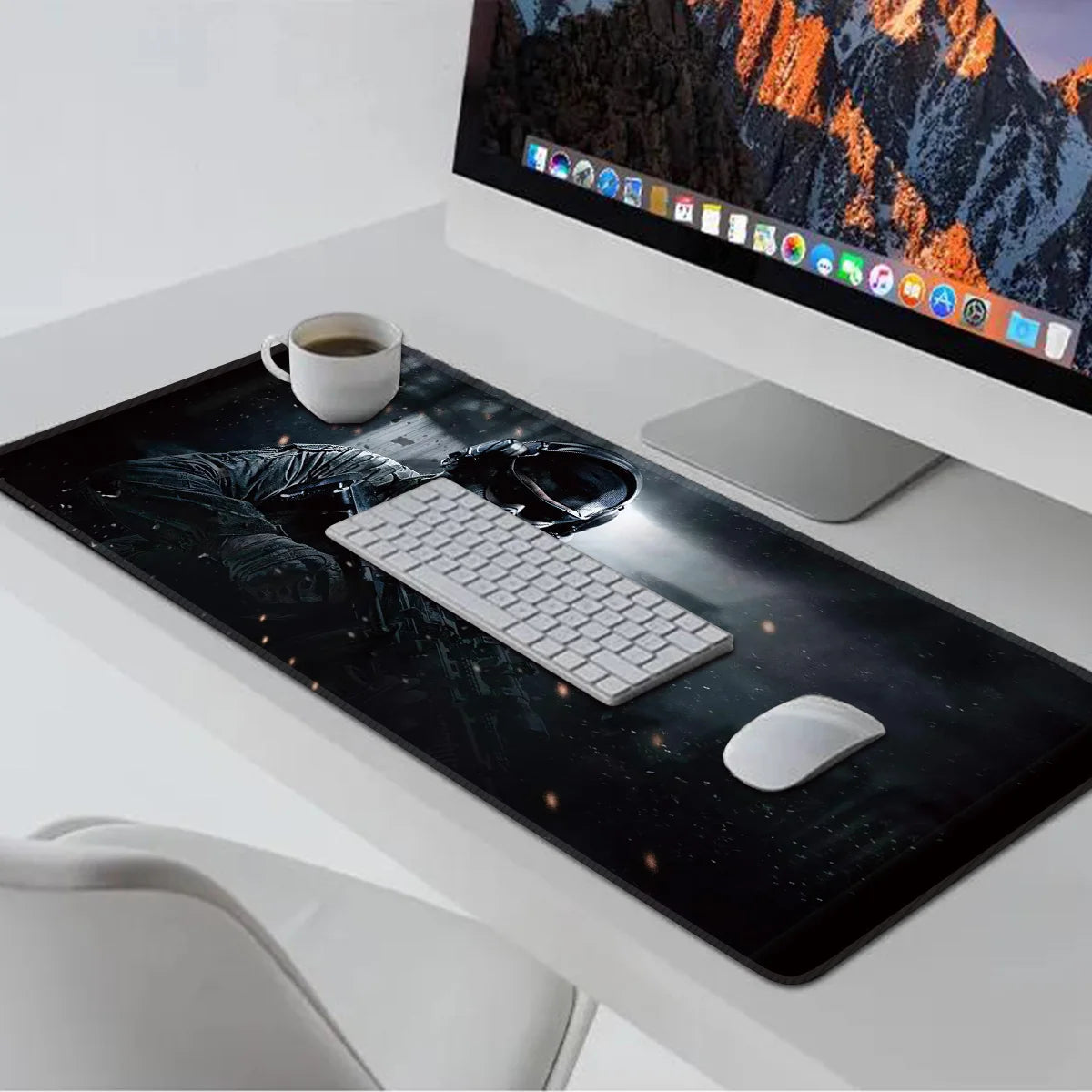 Skull soldier tactical space gaming desk mat