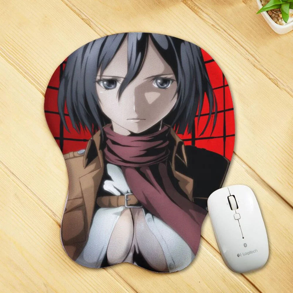 Cartoon anime girl 3D silicone wrist rest gaming mousepad